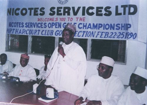 Delivering the opening remarks at the Nicotes Services Open Golf Championship