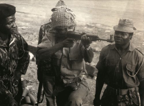 Shehu Musa Yar’Adua (left) with General Zamani Lekwot during the civil war