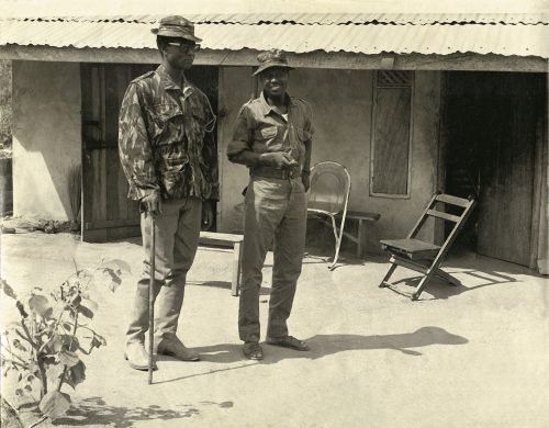 Shehu Musa Yar’Adua (left) with General Muhammed Jega