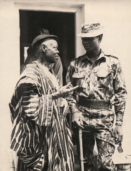 Shehu Musa Yar’Adua (right) with Ukpabi Asika’s Uncle during the civil war