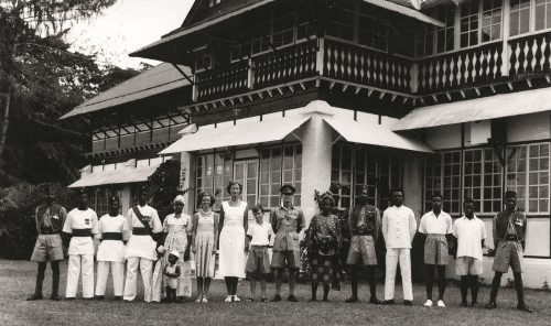 Soldiers of the West African Frontier Force, domestic staff and their colonial masters
