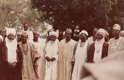 Shehu Musa Yar’Adua (fourth from left) with Emir of Zaria, Alafin of Oyo, Emir of Gwandu, Shehu of Borno, Estu of Nupe : meetind with royal fathers on the objectives of the administration’s Local Government Reforms.