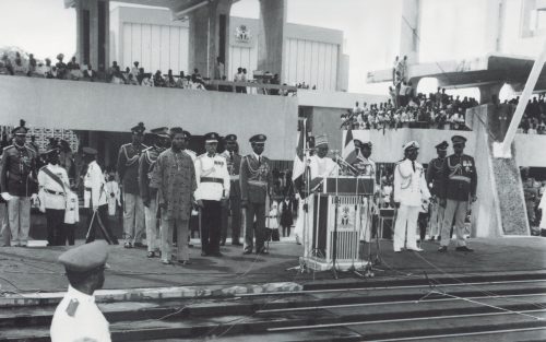 His Excellency, Alhaji Shehu Shagari, delivering his first national address as President of the Federal Republic of Nigeria.