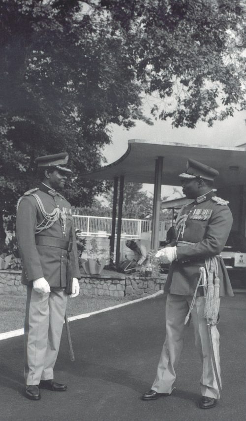 Shehu Musa Yar’Adua (left) with General Olusegun Obasanjo