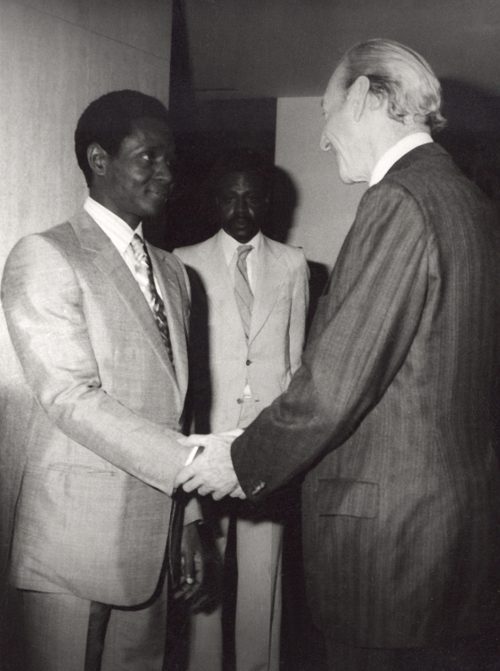Shehu Musa Yar’Adua(left) with Kurt Waldheim – Secretary General, The United Nations