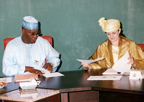 V.P. Atiku Abubakar and Jamilah Farris, Director