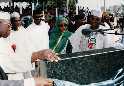 President Olusegun Obasanjo, Govenor Umaru Musa Yar’Adua, Hajia Binta Yar’Adua and Vice President Atiku Abubakar