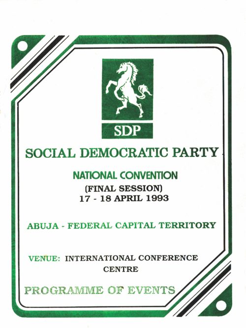 SDP National Convention, Programme of Event