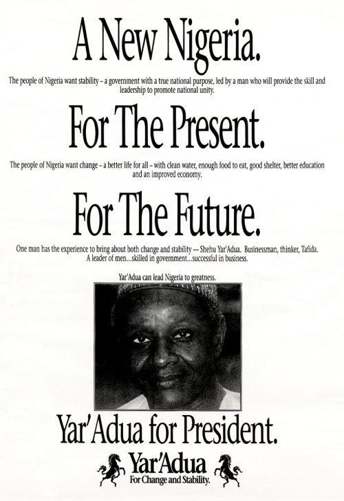 Shehu Musa Yar’Adua’s Presidential Campaign Poster