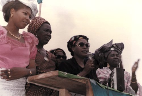 Hajia Bilkisu Kangiwa and Chief Titi Ajanaku at SDP campaign rally