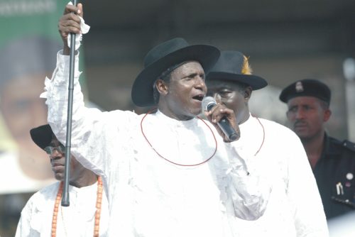 His Excellency Umaru Musa Yar’Adua at the South-South Presidential Campaign Rally