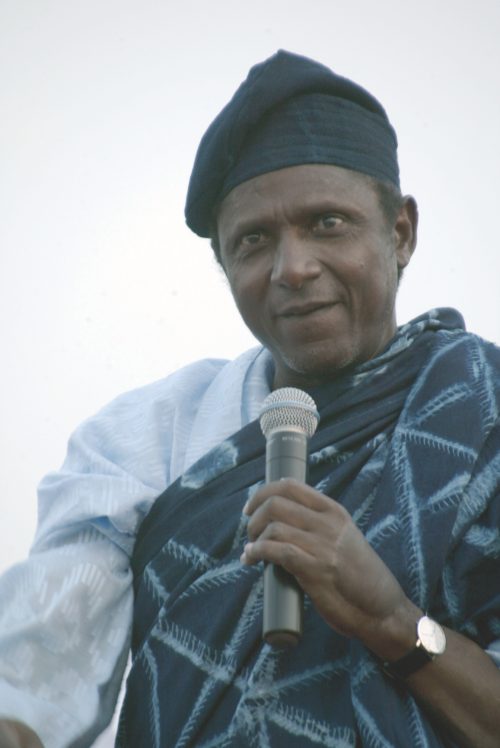 His Excellency Umaru Musa Yar’Adua addressing supporters during the Presidential Campaign Rally