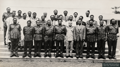 Shehu Musa Yar’Adua (last row, second from left) with other members of the Cabinet of General Murtala Mohammed’s Administration